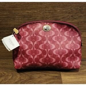 COACH C Signature PVC Peyton Dream Cosmetic Case Bag Pouch F50064 Pink *NWT*